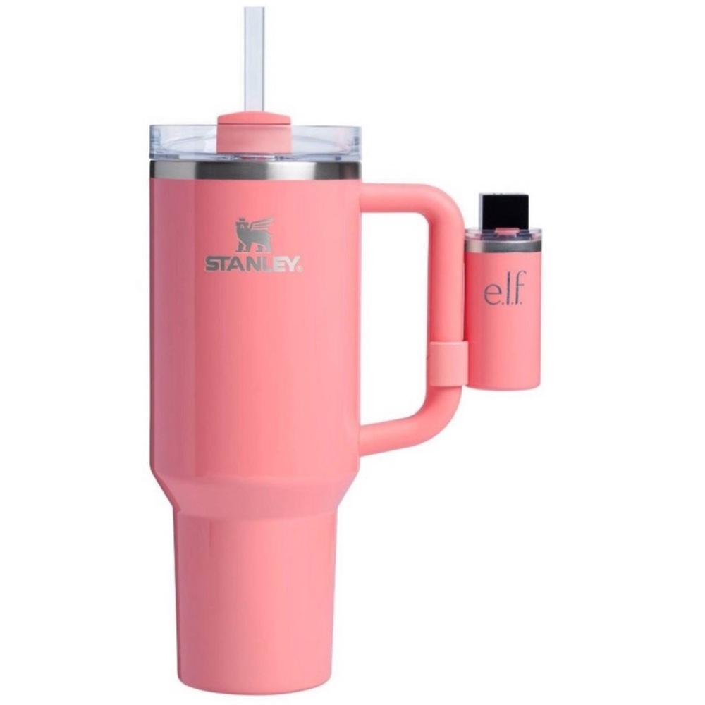 NEW Stanley x Elf e.l.f Collab CORAL FIXATION 40oz Tumbler and Lip oil Holder - Picture 2 of 9